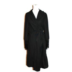 ELSE Kimono Midi Robe Lingerie Elegant Semi-Sheer Fringed Women’s Size M/L
